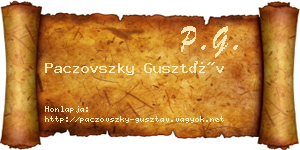 Paczovszky Gusztáv névjegykártya