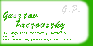 gusztav paczovszky business card